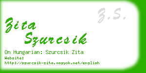 zita szurcsik business card